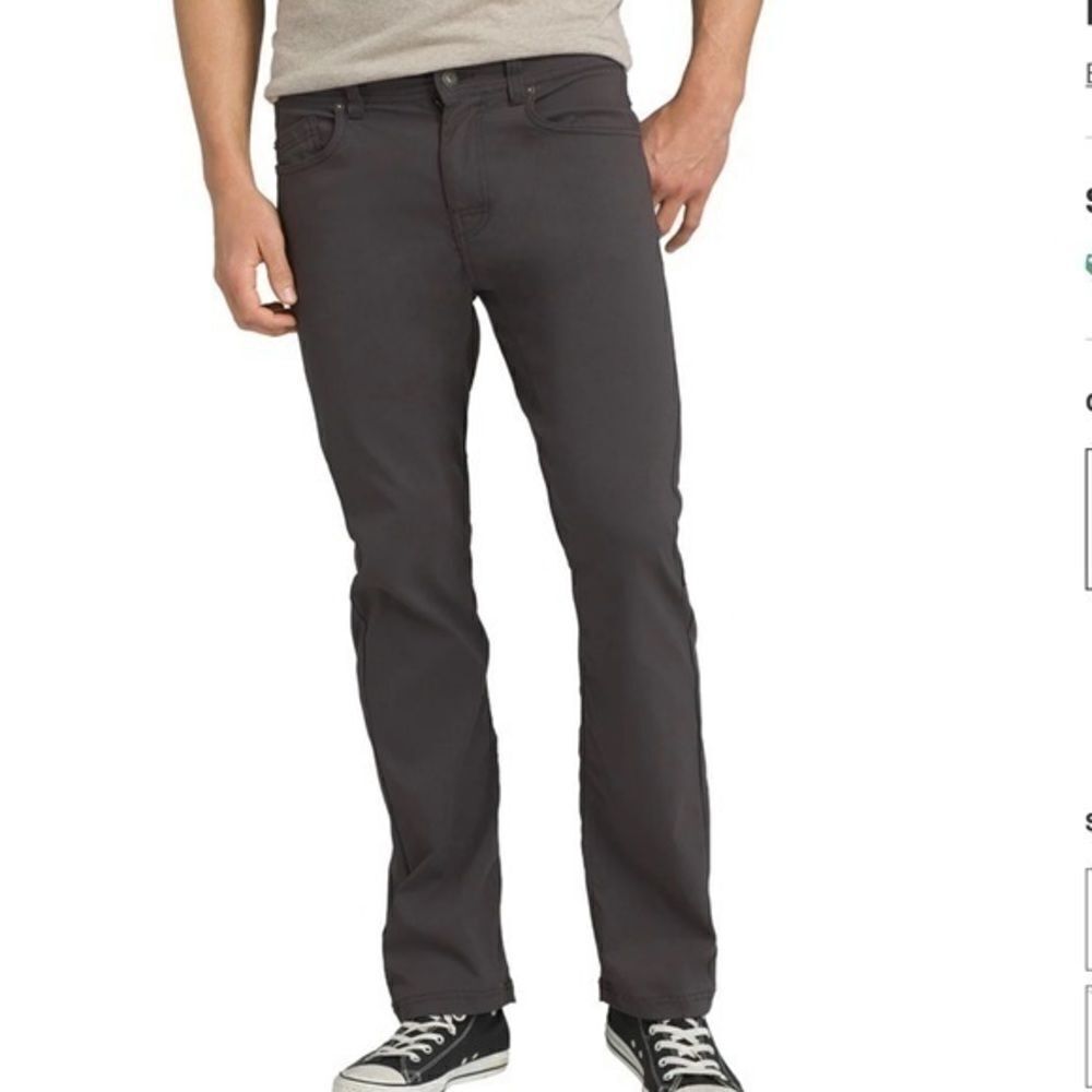 NWT Prana Charcoal Grey Brion Hiking Outdoor Casual Pant 30
